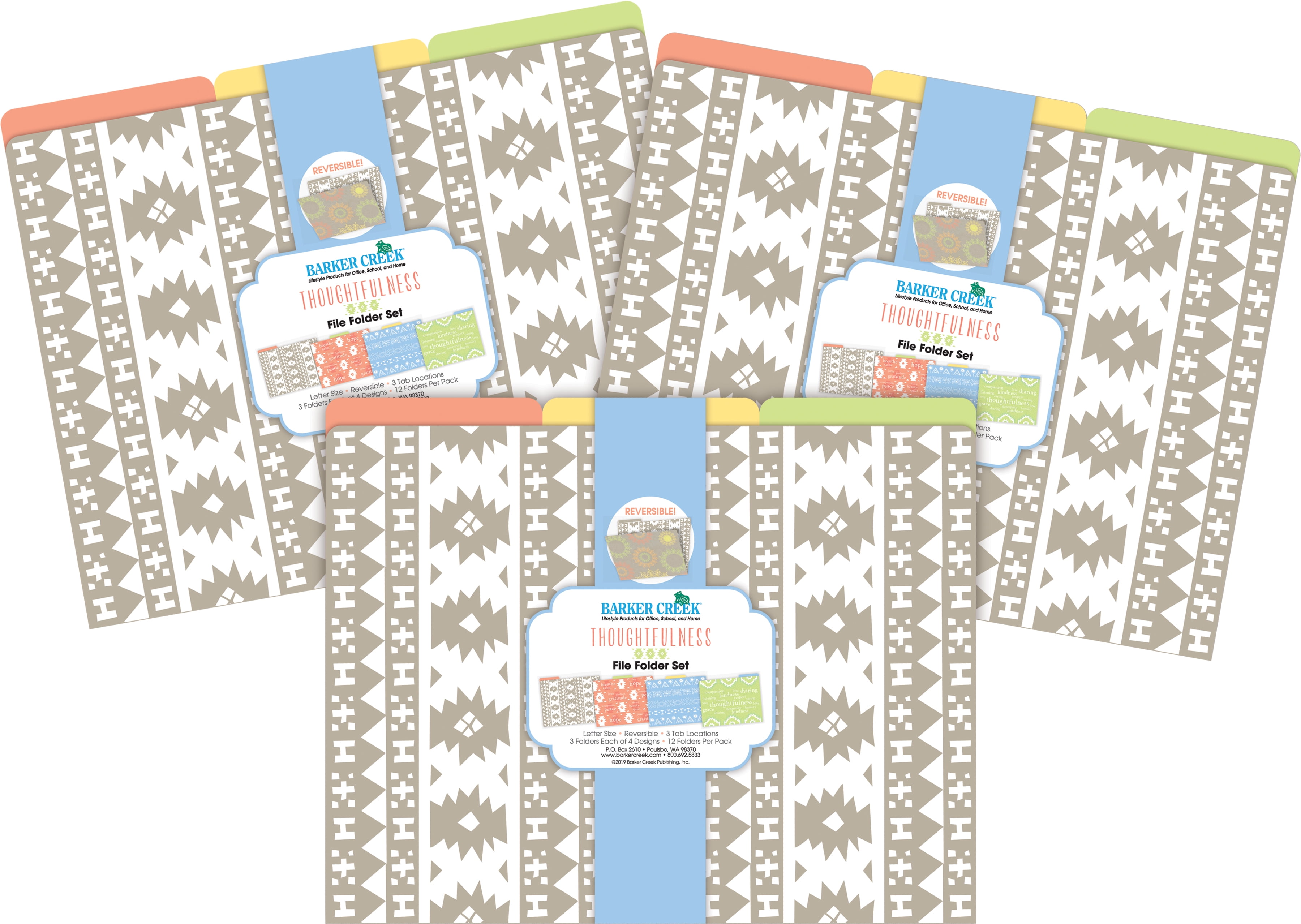 Barker Creek Tab File Folders, Letter Size, Thoughtfulness, Pack Of 36 Folders