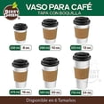 thumbnail image 2 of Berry Green 50 Vasos para Cafe de 12 oz (355 ml) Desechables con Tapa y Manga Protectora, Perfecta Para Cafe, Te y Todo Tipo de Bebidas Calientes, sin Derrames, Biodegradables Best Trading VCAF12, 2 of 8