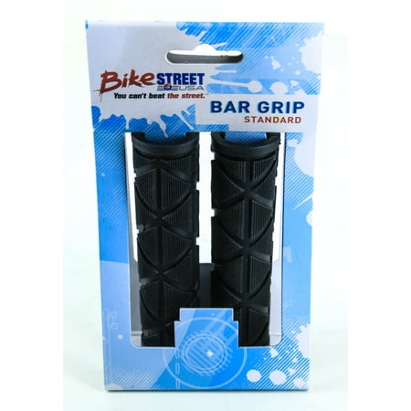 New Grip - 120mm x 22.2 Standard Mountain Hybrid Cruiser BMX Bike Handlebar Grips Black NEW