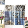 thumbnail image 3 of Starfish Beach Curtains Summer Seaside Collage Starfish Hearts Driftwood and Stone Bedroom Bathroom Living Room Kitchen Decor Rod Pocket Blackout 2 Panels 42x54in, 3 of 6