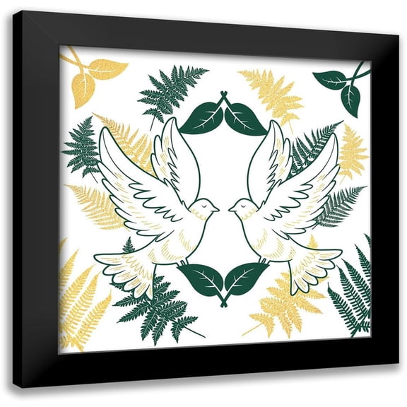 Prime, Marcus 12x12 Black Modern Framed Museum Art Print Titled - Loving Doves