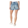 thumbnail image 2 of FRAYED Womens Blue Denim Frayed Zippered Pocketed Cut Off High Waist Shorts 27, 2 of 4