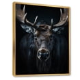 thumbnail image 2 of Designart "Vibrant Contrast Black and White Majestic Moose I" Animals Floater Framed Canvas Wall Art, 2 of 7