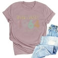 thumbnail image 2 of 60th Birthday Gift Shirts Vintage 1964 Shirt for Women Letter Print Retro Party Tops Short Sleeve Casual Tee, 2 of 5