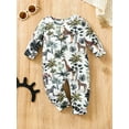 thumbnail image 2 of FEORJGP Toddler Baby Girl Boy One-piece Rompers 6M 9M 12M 18M 2T 3T Infant Casual Long Sleeve Jumpsuits Animal Tree Print Round Neck Bodysuits Kids Liion Comfy Casual Clothes for Spring Fall, 2 of 9