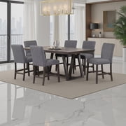 Ghy Dining Table, Brown Solid Acacia Wood, Rectangular 80 Inch Top