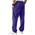 thumbnail image 4 of Men's Midweight Fleece Jogger Sweatpants, Open Bottom Elastic Drawstring Waist with Pockets for Lounge - Sweatpants for Men Purple XL, 4 of 7
