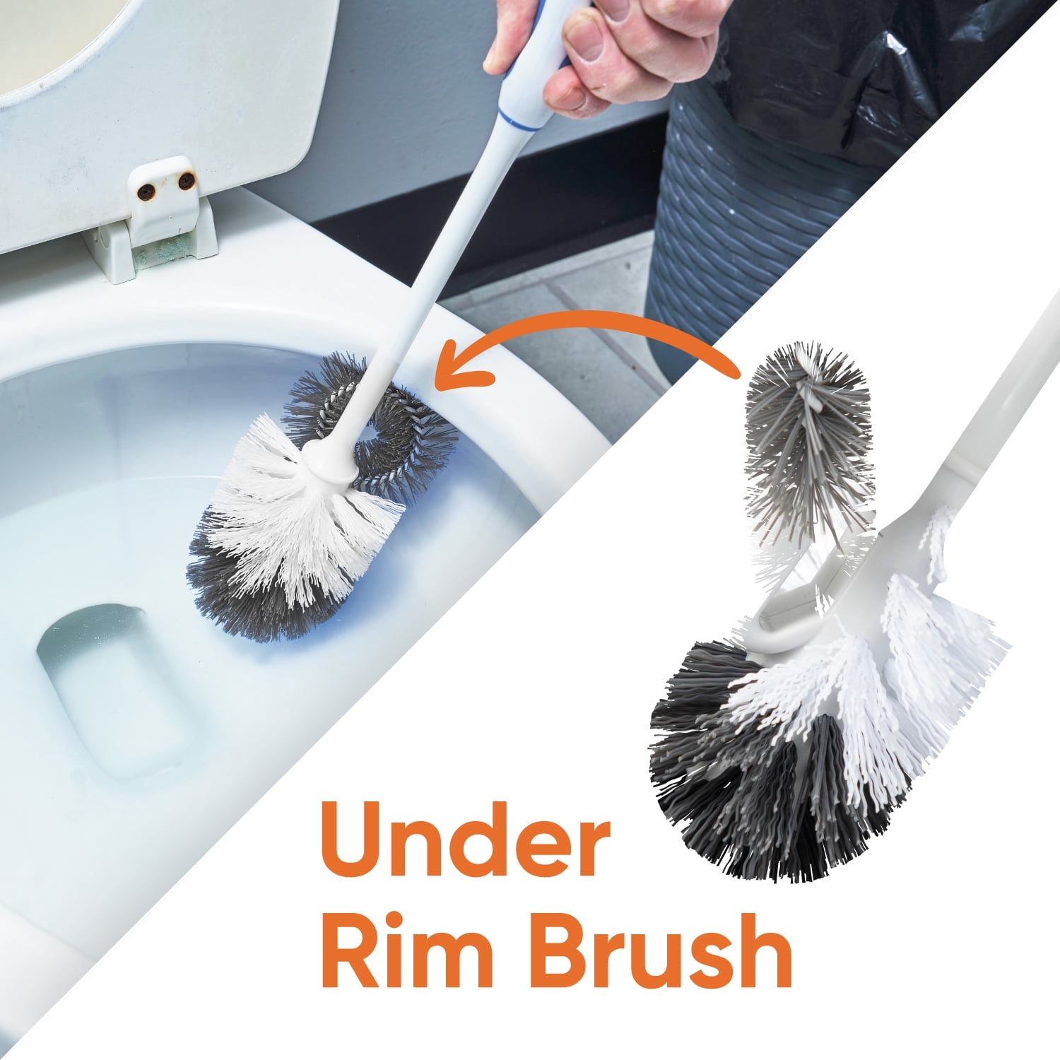 Superio Sink & Toilet Plunger + Toilet Bowl Brush and Holder Set - Dual-Purpose Drain Plunger with Mold-Resistant Rubber Head & Ergonomic Grip