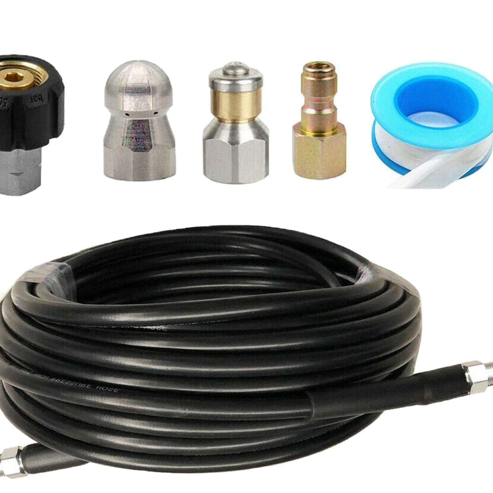 Fzaqwen Pipe Drain & Tube Cleaning Kit 30M for Pressure Washer Hose Set and Adapter with