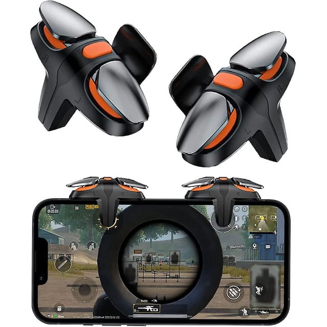 Controlador de juego de gatillo móvil PUBG, disparo rápido de clic automático de alta frecuencia de 5 niveles, gatillo de gatillo L1R1 Disparador de teléfono móvil Gamepad Joystick para A