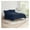 Damask Stitching Navy, variant on Sprouting Vines Stripe Quilt Set - 3 Piece Reversible Quilt & Sham Set - All Season Microfiber Quilt - Soft & Cozy Bedding - Full/Queen/King
