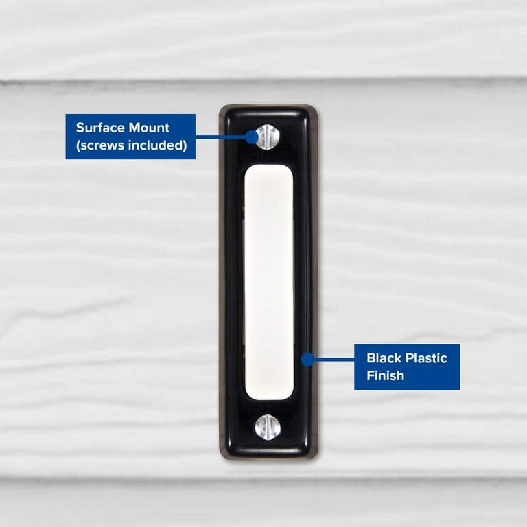 Heath Zenith Hammered Black Plastic Wired Pushbutton Doorbell Heath Zenith Hammered Black Plastic Wired Pushbutton Doorbell