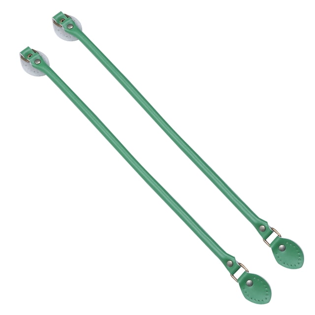 1 par de bolsos de cuero de piel de vacuno de 50 cm con asas de coser de bricolaje, correa de repuesto, correa gruesa para mujer, bolsa (verde)
