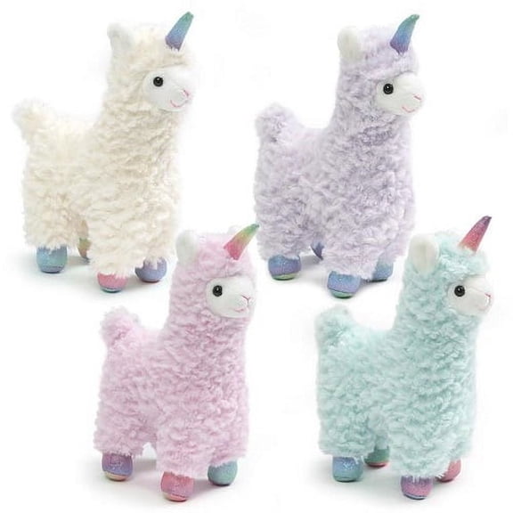 GUND - Llamacorn Chatter Plush 4 Pack - White, Pink, Purple and Turquoise