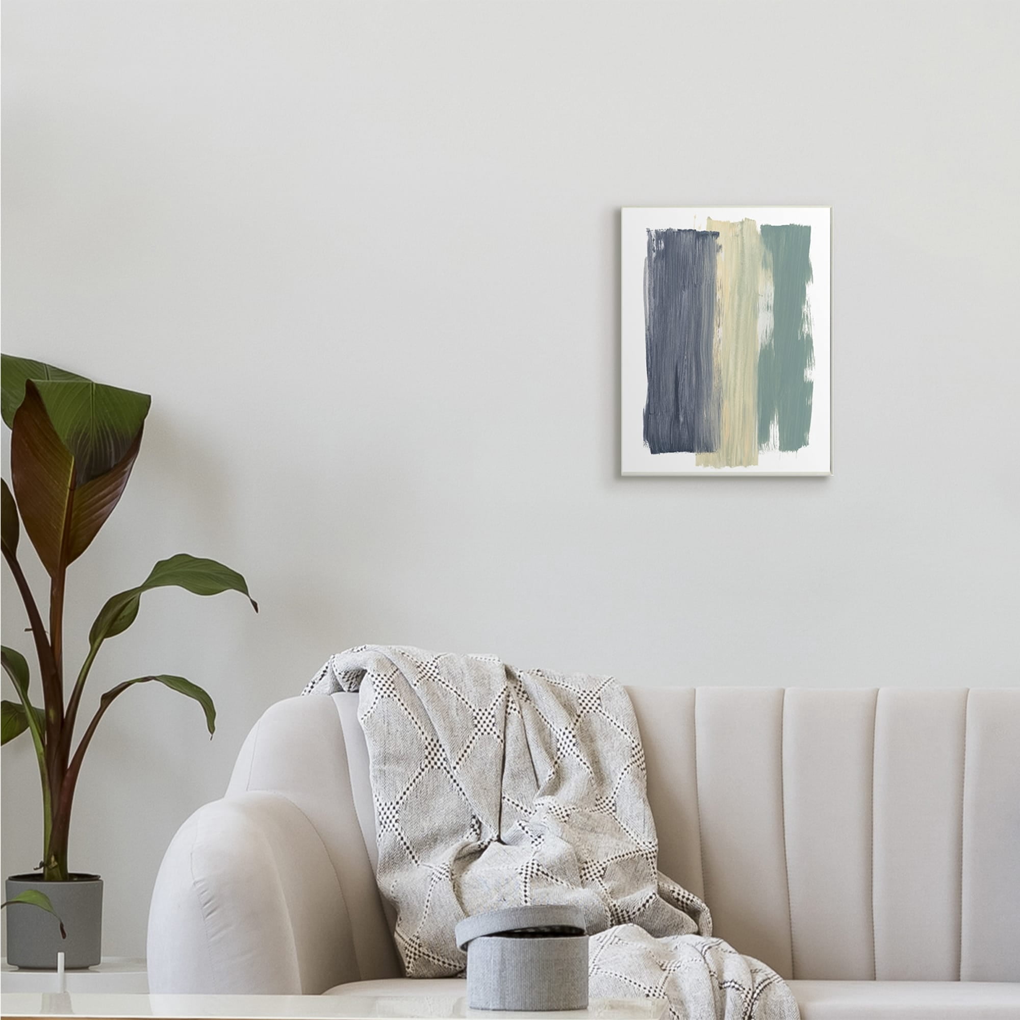Stupell Industries Abstract Vertical Paint Strokes Blue Yellow Green,13 x 19,Designed by Bronwyn Baker