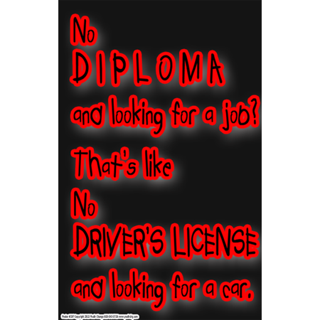 Youth Change Poster #297 Motivational Get a Diploma Poster for School, Classrooms, Teachers