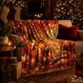 thumbnail image 3 of Sleeping Red Fox with Pumpkins and Lantern, Warm Autumn Forest Illustration for Fox Lovers, Golden Maple Scene and Housewarming Gift, Cozy Flannel Blanket for Cabin and Living Room, Home Decor, 3 of 9