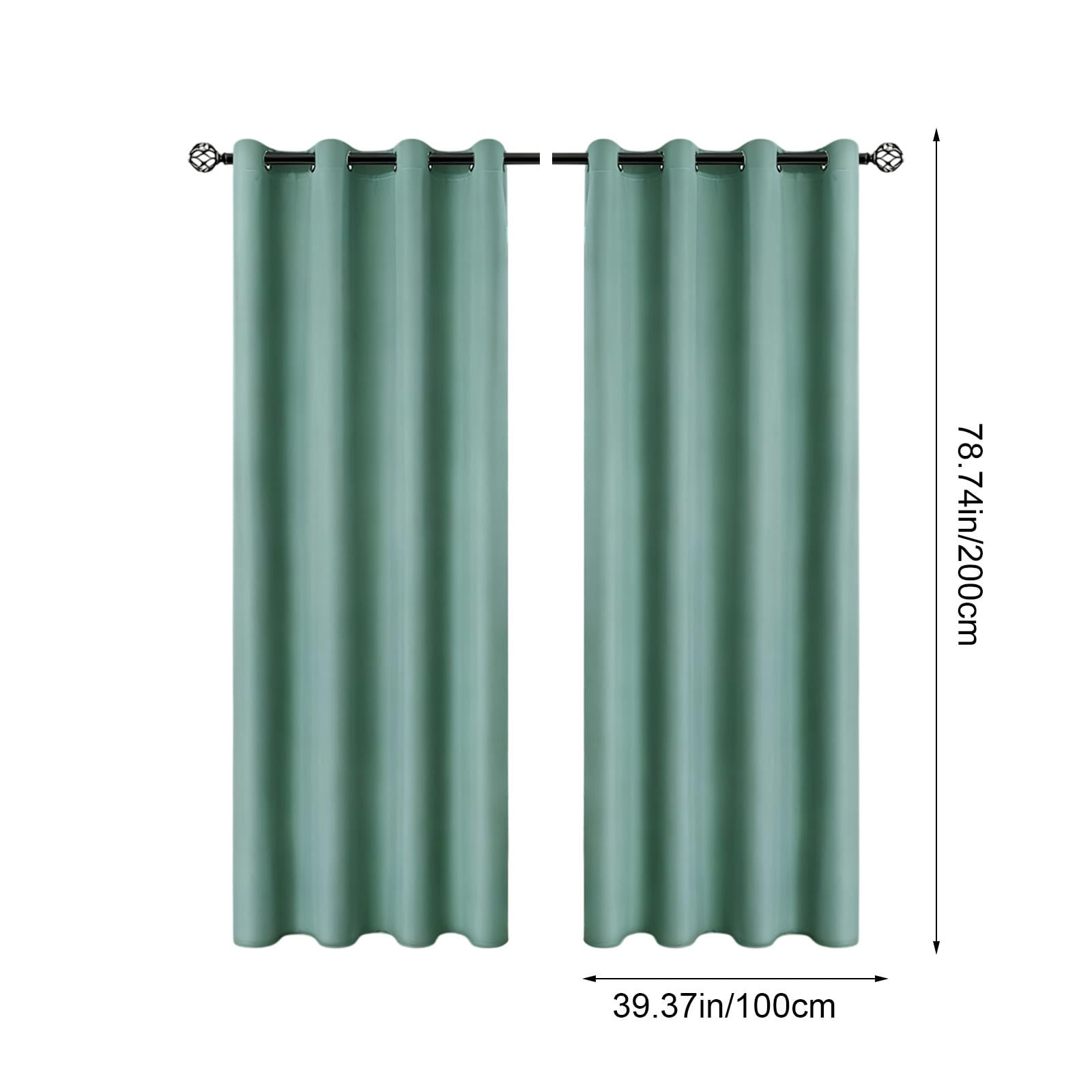 Fmbmuo Black Out Curtains Perforated Style Blue Thermal Insulation Blackout Decorations， 1 pcs Tab Minimalist Machine Washable Window Curtains， Bedroom/Living Room,79 Inch