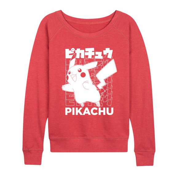 Pokémon - Pikachu Kanji - Women's French Terry Long Sleeve Pullover