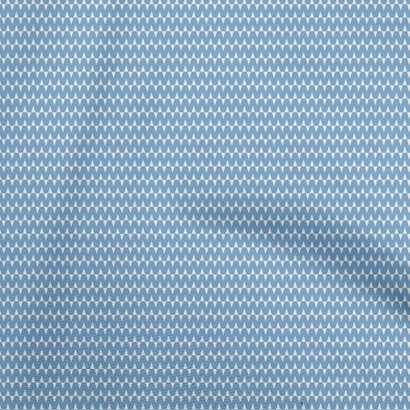 oneOone Cotton Jersey Blue Fabric Geometrical Craft Projects Decor Fabric Printed By The Yard 58 Inch Wide