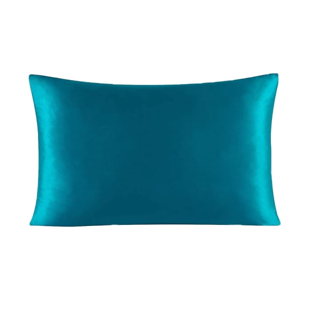 Color Ding Simulación de color sólido Funda de almohada de seda Funda de almohada de seda helada Cremallera 20x26 pulgadas / 51x66 cm
