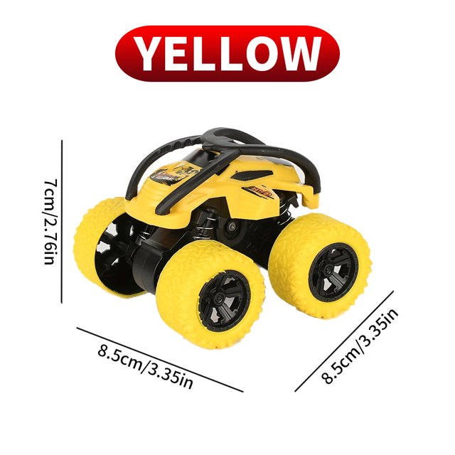 Off-Road Four-Wheel Drive Stunt Car - Anti-Fall Inertia Tumble Sports Vehicle for Children Fall-Resistant Toy Car Yellow