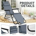 thumbnail image 5 of Zimtown 2-in-1 Folding Chaise Lounge Chair, Adjustable Foldable Tanning Chair with Pillow, Recliner Chair for Indoor Outdoor, Gray, 5 of 11