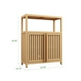 thumbnail image 3 of Tcbosik Bamboo Bathroom Storage Cabinet with 2 Doors, Floor Organizer with Shelves for Living Room, Kitchen, Living Room, Easy Assembly, Natural, 3 of 7
