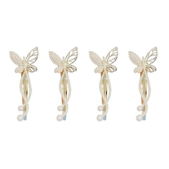 GOOHOCHY Butterfly Hair Clip Rhinestone 4Pcs 6.6X1In