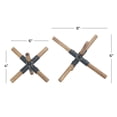 thumbnail image 4 of 6", 4"H Brown Wood Jack Sculpture with Black Metal Centers, by DecMode (2 Count), 4 of 9