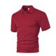 thumbnail image 5 of Blusa de Manga Corta, Hombres de Moda de Color Sólido, Transpirable Botón Blusa de Cuello, 5 of 6