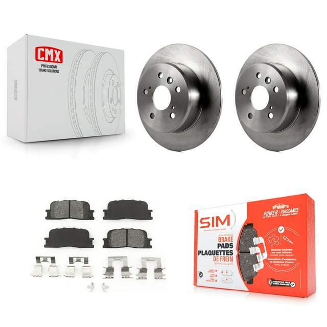 Transit Auto Rear Disc Brake Rotors and Semi-Metallic Pads Kit for Car 2001-2003 Toyota Highlander FWD K8S-101712