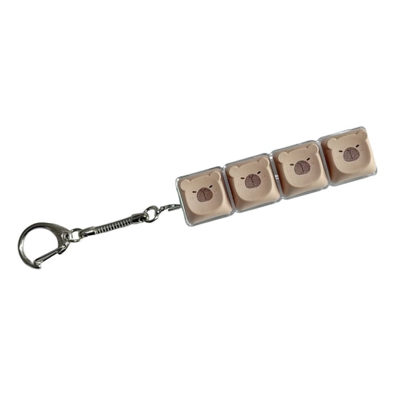 Ledyu Toy Clicky Keyboard Clicker Keychain Stress Mechanical Keyboard Toy Keyboard Keyring Anxiety Clicker Backpack Hanging Sensory, White