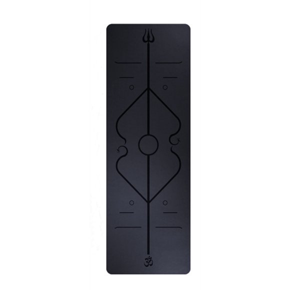 Non Slip Yoga Mat with Alignment Lines, Padding To Avoid Sore Knees with Yoga Mat Carrier Strap, Workout Mat for Hot Yoga, Pilates and Floor Exercises.(72"L x 27"W x 5mm Thick)
