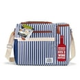 thumbnail image 2 of Acorn Street Dual-Compartment 2 Wine Bottles, 12-Can Soft Insulated Cooler in Blue Vineyard Stripe, 2 of 10