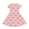thumbnail image 3 of Uourmeti Owl Short Sleeve Swing Dress for Girls Summer Casual Loose Crewneck Knee Length A-Line Dress School Party Dresses with Pockets, 3 of 6