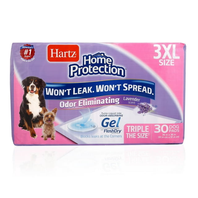 Hartz Home Protection Odour Eliminating Dog Pee Pads and Training Pads for Puppies and Adult Dogs 3XL