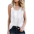 thumbnail image 3 of Tank Top for Women Summer Sleeveless Crew Neck Casual Dressy Tops Loose Fit Floral Print Shirts Fashion Blouses, 3 of 5