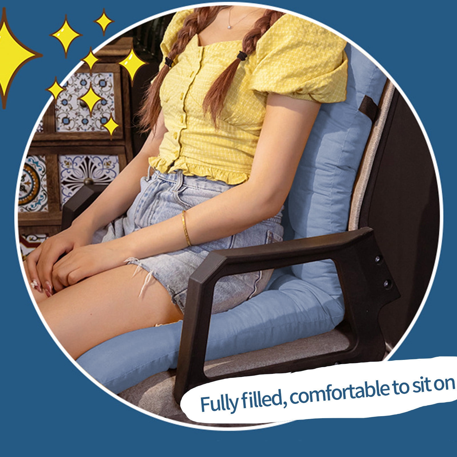 Patio Furniture Cushions, Outdoor Dining Chair Cushion, Non Slip Durable Tufted Pads, Weather-Proof, Rain-Proof, Fade Resistant Patio Cushion for Chair, Sofa, And Couch