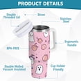 thumbnail image 2 of Yayeee 30oz Stainless Steel Tumbler with Straw and Handle Double-Wall Insulated Travel Water Bottle, Pink Halloween, 2 of 8