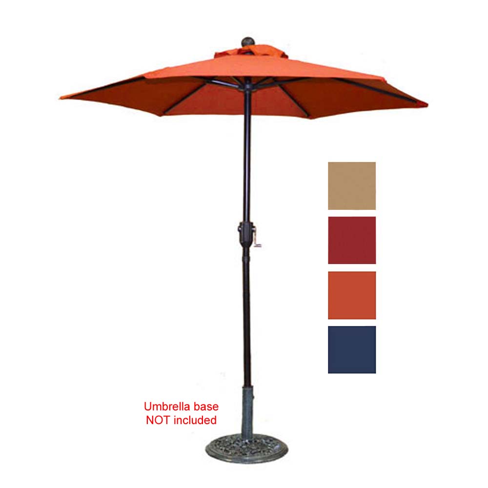 Patio Umbrella Outdoor Table Umbrella With 6 Sturdy Ribs And Crank 6 Ft Orange Umbrella Walmart Com Walmart Com