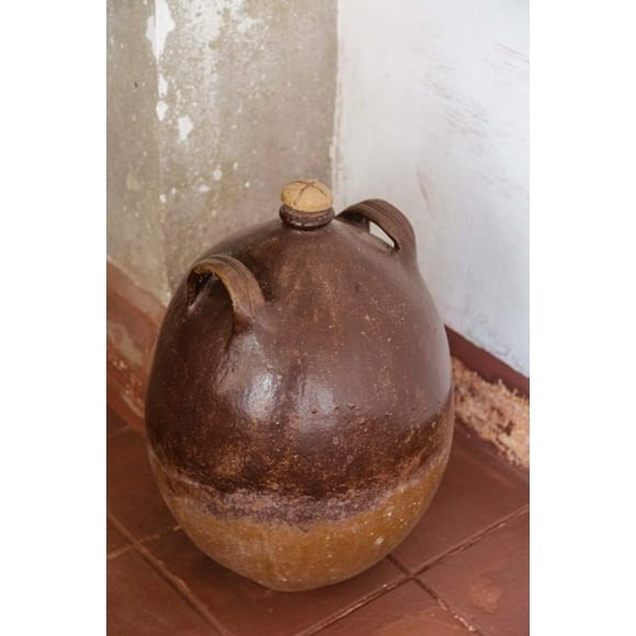 Africa, Mozambique, Island. Earthenware pot at Governors Palace. Poster Print by Alida Latham (25 x 38)