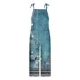 thumbnail image 4 of Women Jumpsuit Women Hip Hop Jogger Folar High Waist Overalls Straight Leg Rompers,Blue,M, 4 of 4