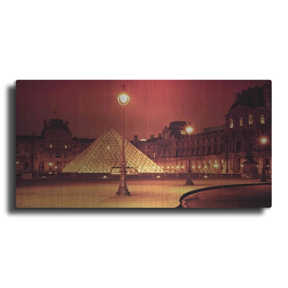 Luxe Metal Art 'Louvre' by Sebastien Lory, Metal Wall Art, 24"x12"