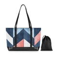 thumbnail image 7 of FORMRS Canvas Laptop Tote Bag for Women with 15.6" Computer Compartments Shoulder Handbag, Blue Geometric, 7 of 7