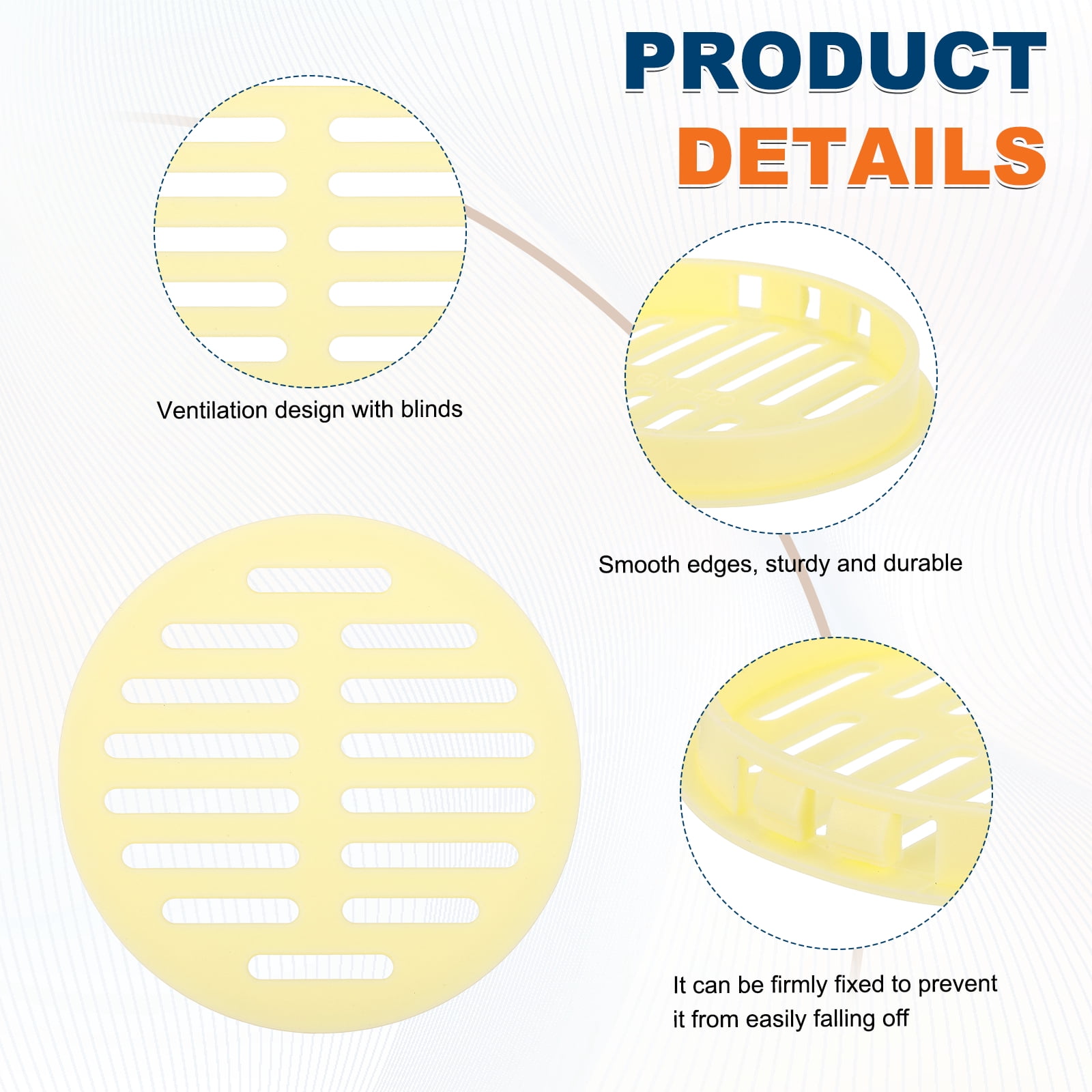 Uxcell 24 Pcs Round Soffit Vents (80mm / 3.15") - Plastic Louver Soffit Air Vent Cover Circular Air Mesh Screen Grille for Home/Bathroom/Wall/Ceiling/Cabinet, Yellow