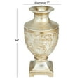 thumbnail image 3 of DecMode 14" Fleur De Lis Carved Gold Polystone Vase, 3 of 9