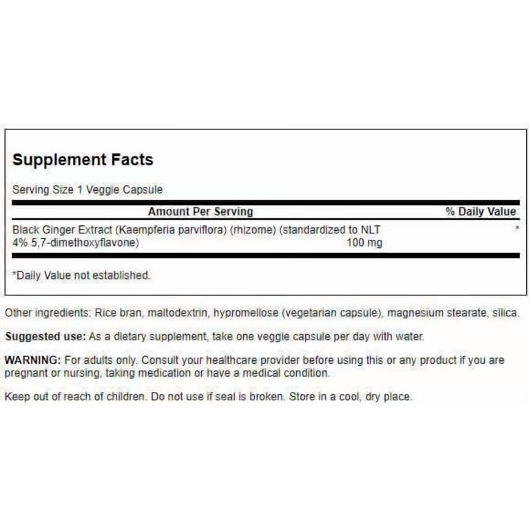 Swanson, Black Ginger Extract, 30 Veg Caps 3 Pack, Standardized