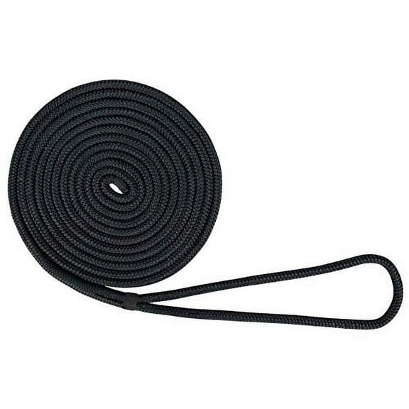 USR Rope Nylon Double Braided Dock Line 5/8" x 50' Black Boat Mooring