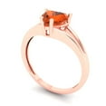 thumbnail image 2 of 1 ct Heart Cut Simulated Red Diamond Solitaire 18K Rose Gold Womens Engagement Ring, 2 of 5